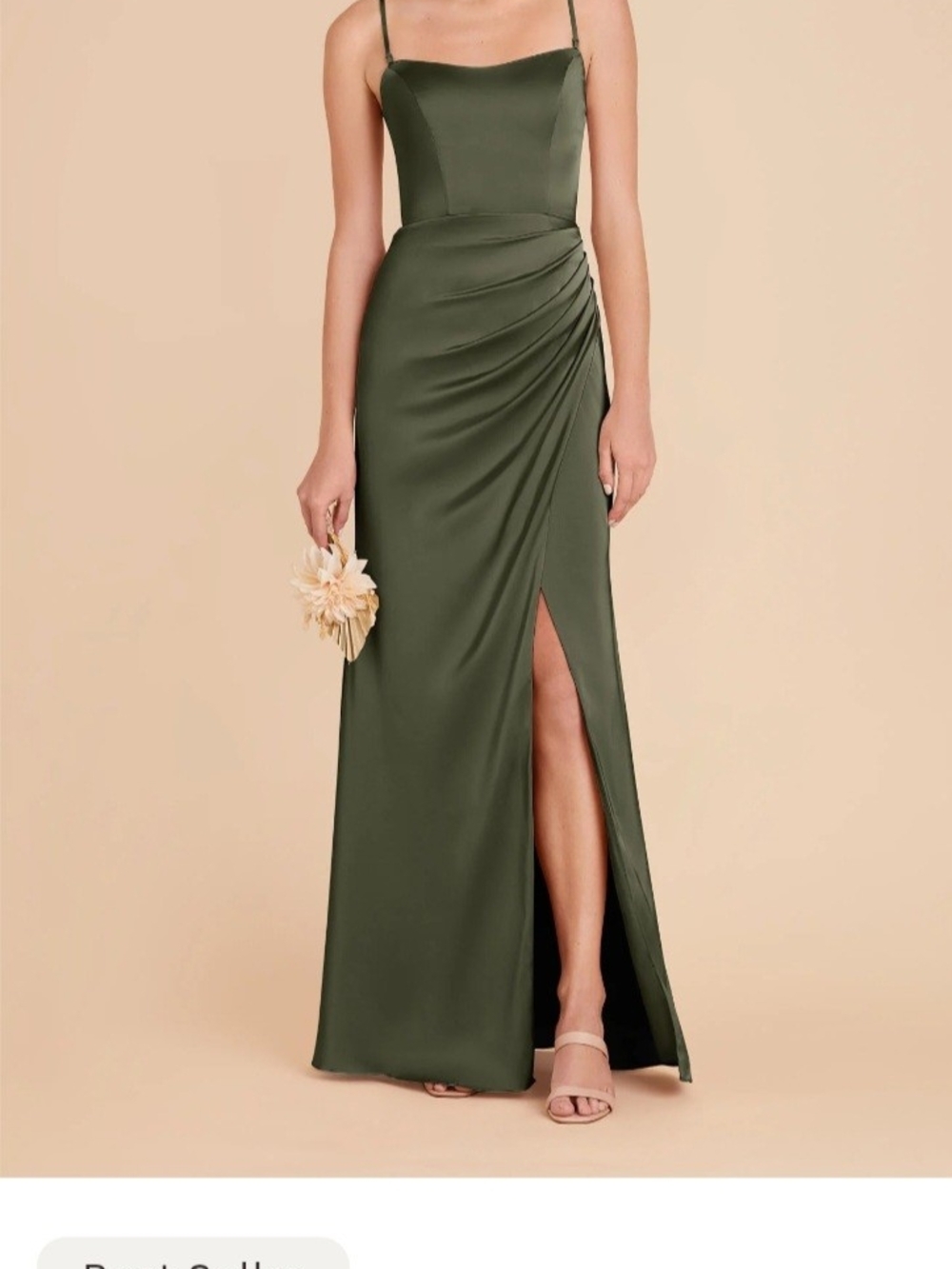 NWOT Birdy Grey Olive Green Satin Maxi Dress